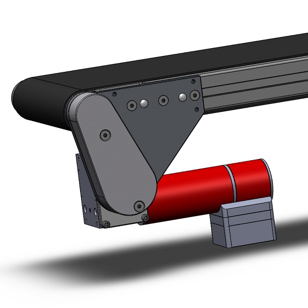 Small conveyor belt with geared motor