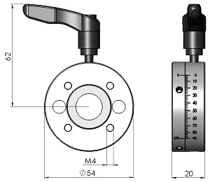 Dimensioni piattaforma girevole DS08