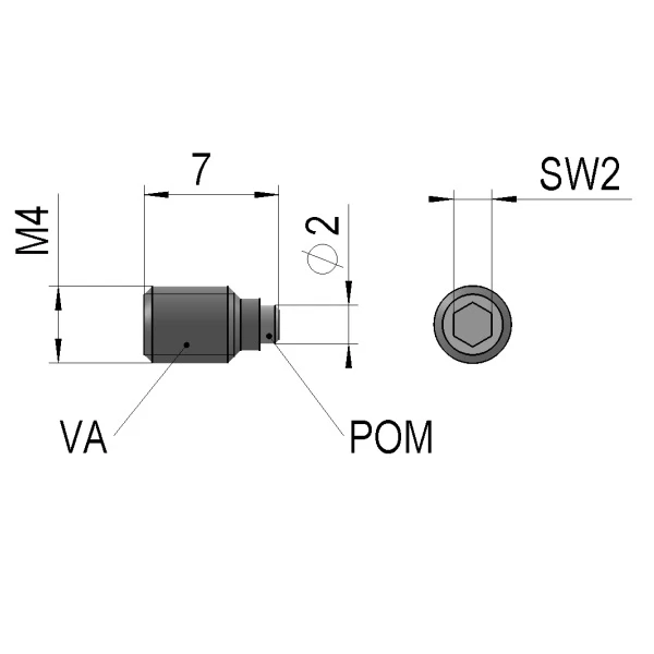 Dimensioni della vite di serraggio