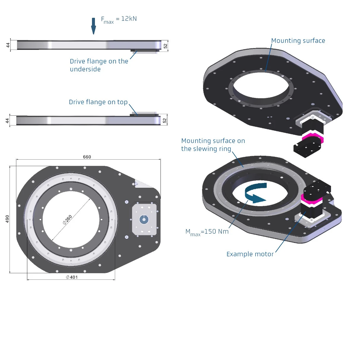 Drehtisch Flat Series Massblatt