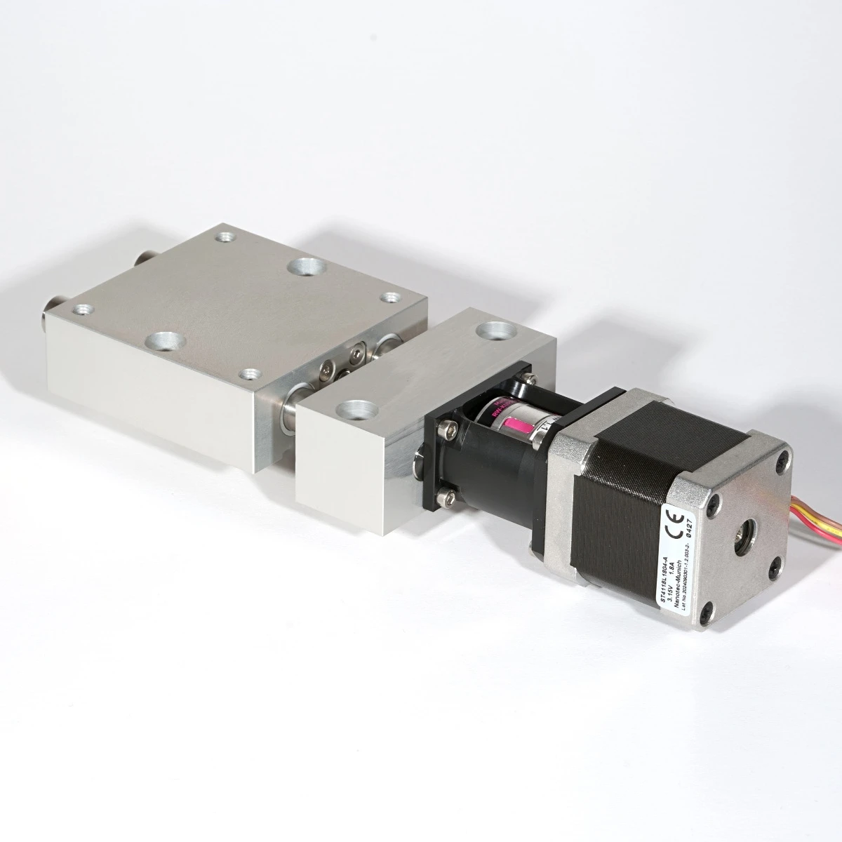 Lineareinheit mit Schrittmotor und Stangenführung