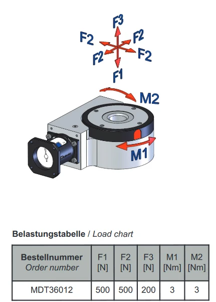 Schema carichi massimi MDT36012