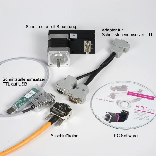 Schrittmotor, Steuerung mit Zubehör