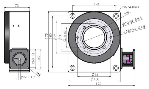 Motordrehtisch ohne Motor MDT360150-SG-i48-AK-B